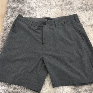 Hurley Men's Gray Flat Front Casual Shorts